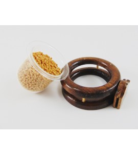 Porta Vitamina Argola Dupla c/ Vidro Médio - Imbuia