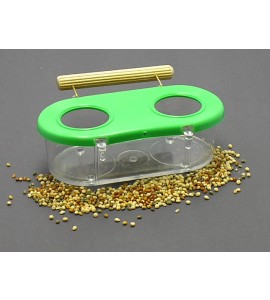 Comedouro 2 Furos Pequeno com Poleiro e Gancho