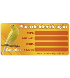 Placa Porta Nome para Canário