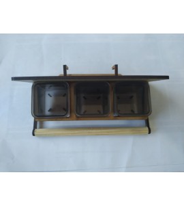 Cocho de Madeira c/porta vitamina Médio Cristal Fumê