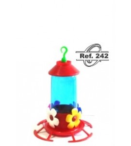 Bebedouro p/ Beija-flor c/ Poleiro e Chapéu azul