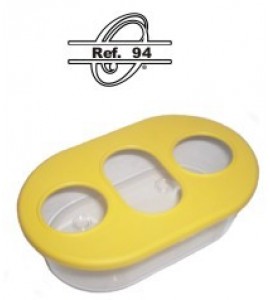 Comedouro Plástico 3 Furos Cristal (Piso)