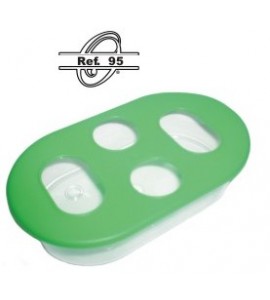 Comedouro Plástico 4 Furos Cristal (Piso)