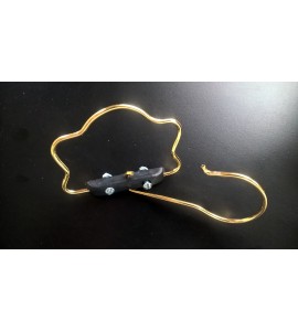 Gancho Cara de Gato Dourado C/ base plastica